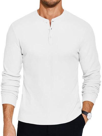 Urban Classic Simple Henley Shirt (US Only) T-Shirt coofandy White S 