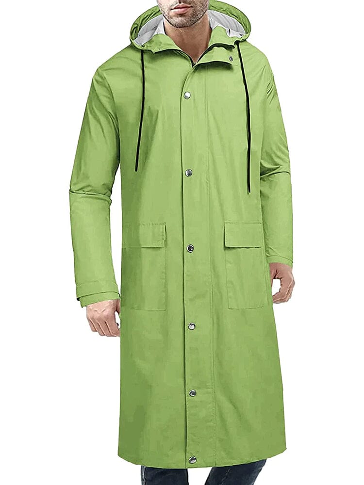 Hooded Waterproof Lightweight Long Raincoat (US Only) Coat COOFANDY Store Green S 