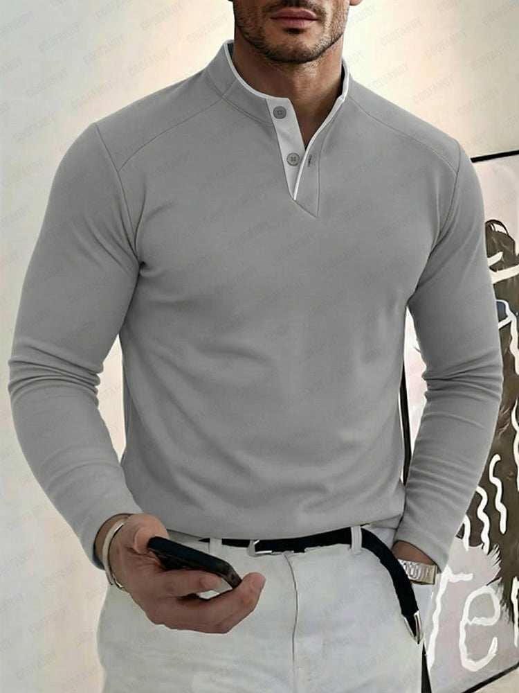Layering Essential Contrast Placket Shirt – COOFANDY