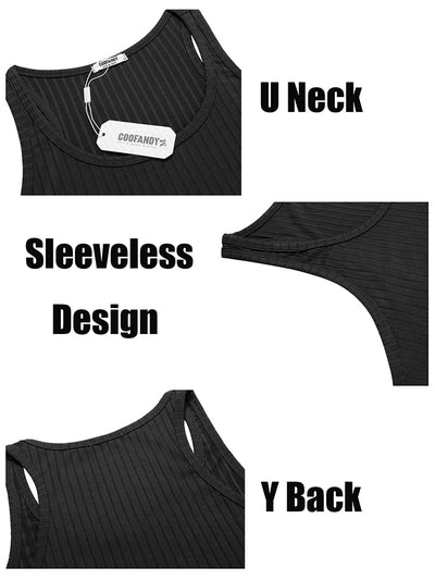 Gym Muscle 2 Packs Ribbed Knit Tank Top (US Only)