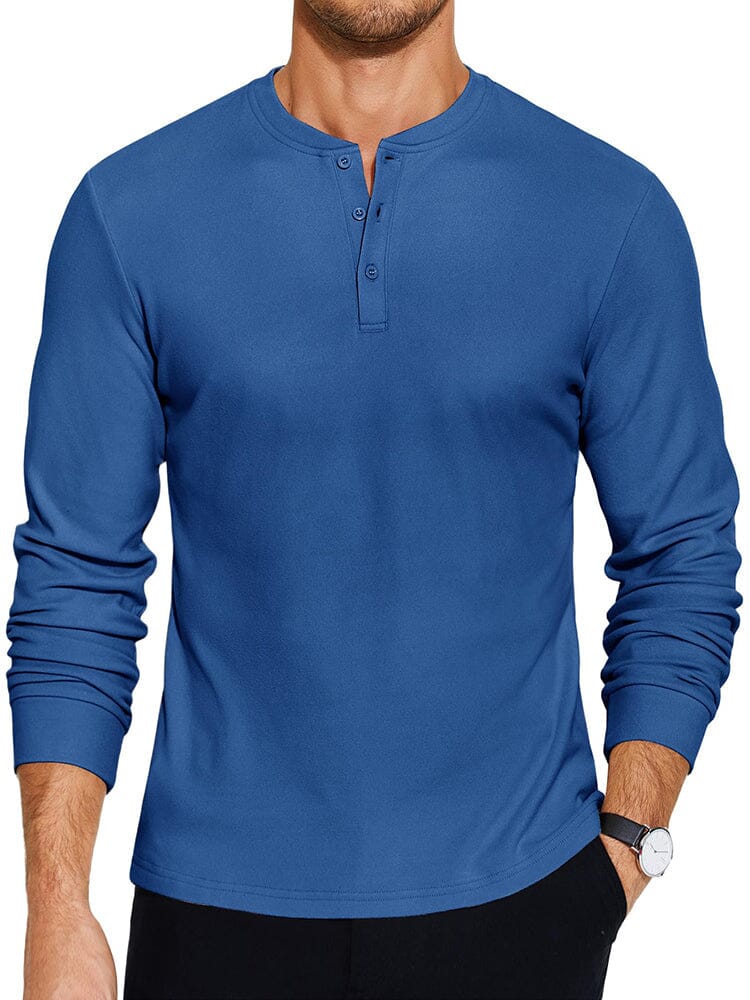 Urban Classic Simple Henley Shirt (US Only) T-Shirt coofandy Royal Blue S 