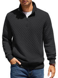 Trendy Quarter Zip Pullover Quilted Sweatshirt (US Only)