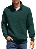 Trendy Quarter Zip Pullover Quilted Sweatshirt (US Only)