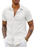 Casual Short Sleeve Button Down Dress Shirt