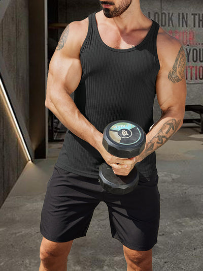Gym Muscle 2 Packs Ribbed Knit Tank Top (US Only)