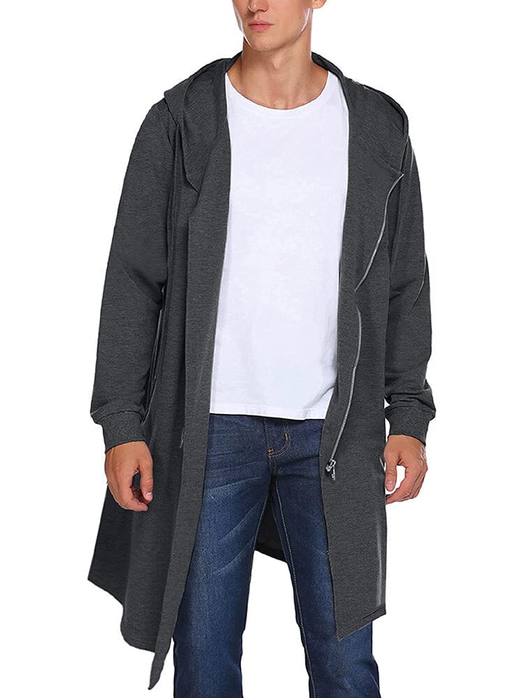 Long Outwear Sweatshirt (US Only) Coat COOFANDY Store Dark Gray Solid S 
