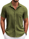 Textured Short Sleeve Button Down Shirt (US Only)