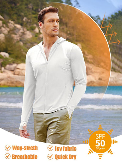 Sun Protection UPF 50+ Hooded Shirt (US Only) Shirts coofandy 