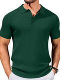 Ribbed Knit Textured Polo Shirt (US Only)