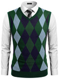 Casual Elastic Knit Pullover Argyle Vest (US Only)