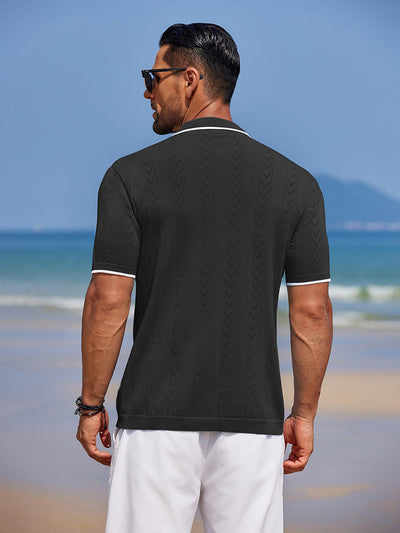 Casual Textured Vacation Knit Shirt (US Only)