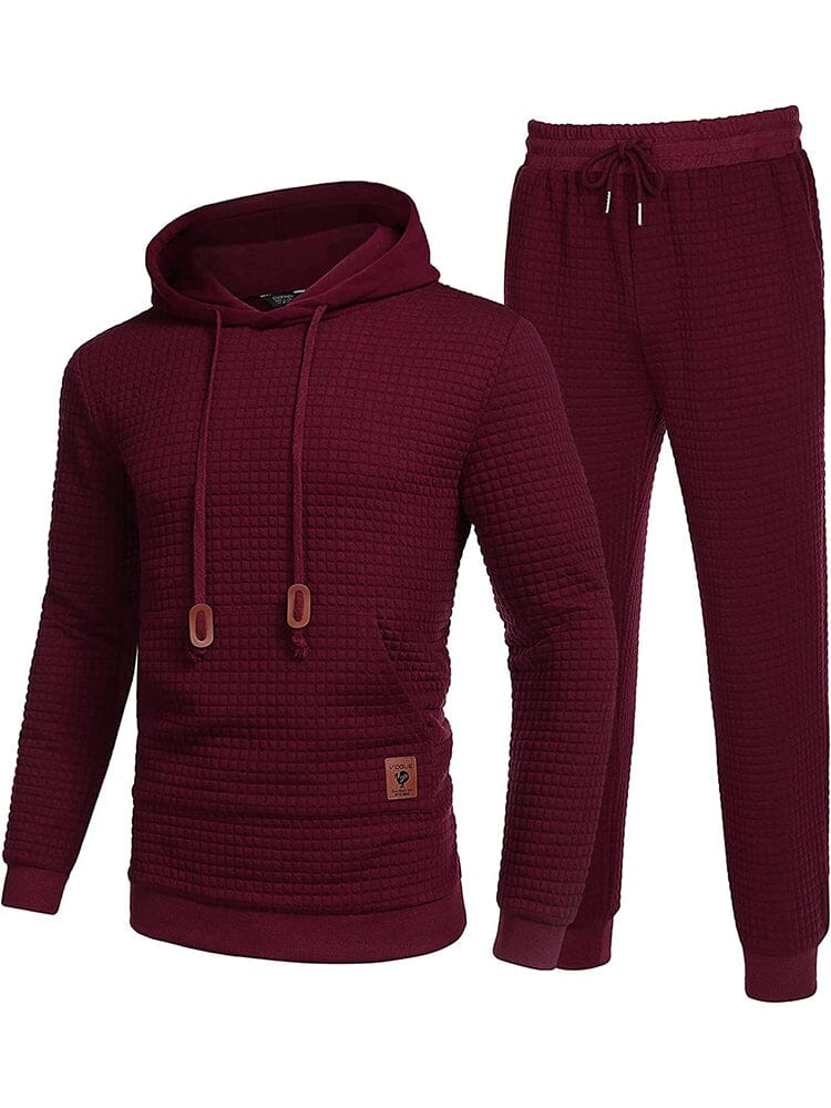 2 Piece Workout Hoodies Sets Sweatsuits (US Only) Sports Set Simbama Wine Red S 