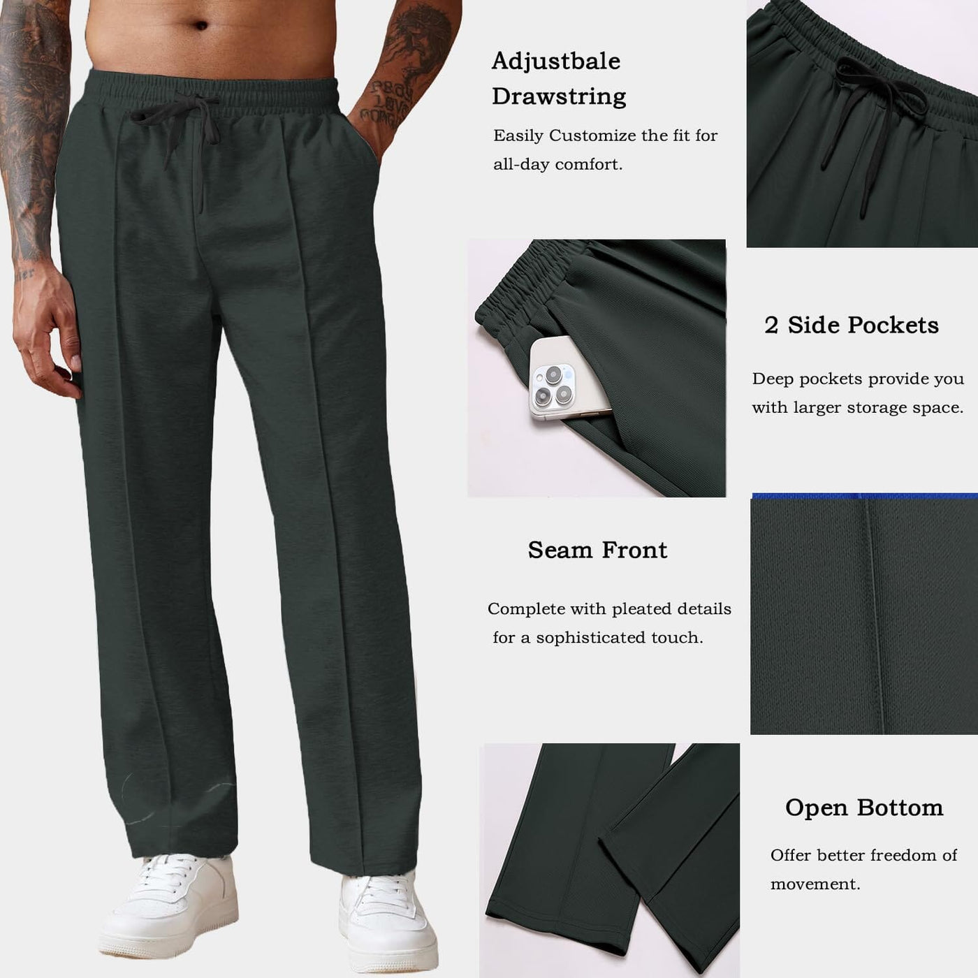 Casual Versatile Knit Jogger Pants Shorts coofandy 