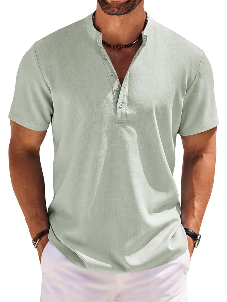 Casual Band Collar Henley Shirt (US Only)