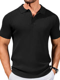 Ribbed Knit Textured Polo Shirt (US Only)