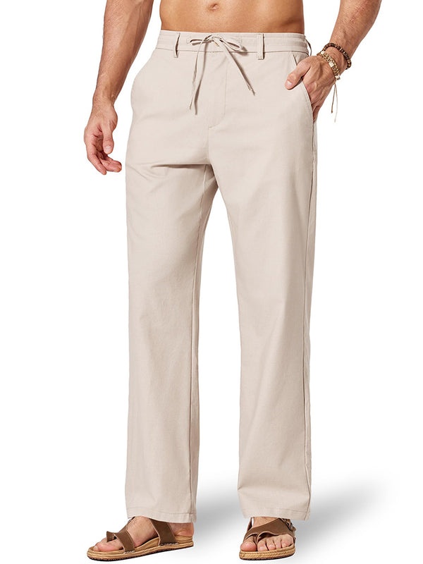 Comfort Lightweight Cotton Linen Drawstring Pants (US Only)