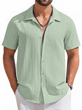 Casual Summer Textured Short Sleeve Shirt (US Only)