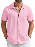 Casual Summer Textured Short Sleeve Shirt (US Only)