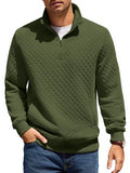 Trendy Quarter Zip Pullover Quilted Sweatshirt (US Only)