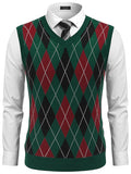 Casual Elastic Knit Pullover Argyle Vest (US Only)