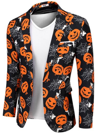 Christmas Suit Party Jacket (US Only) Blazer coofandy Pumpkin & Bat S 