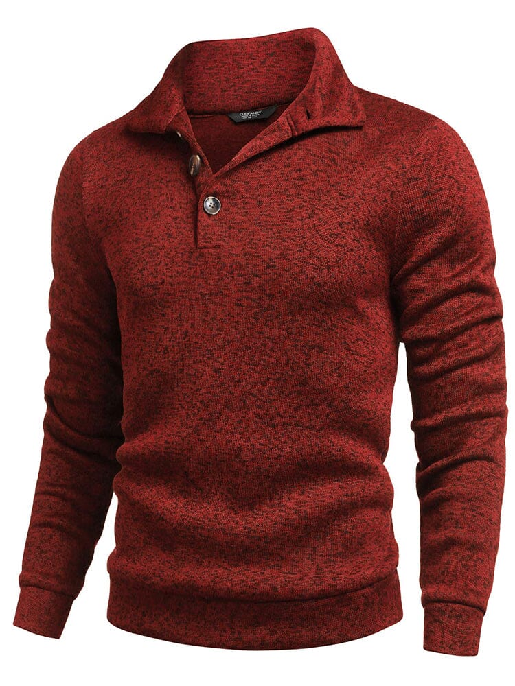 Casual Thermal Texured Knitted Sweatshirt (US Only) Sweaters coofandy Wine Red S 