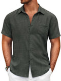 Textured Short Sleeve Button Down Shirt (US Only)