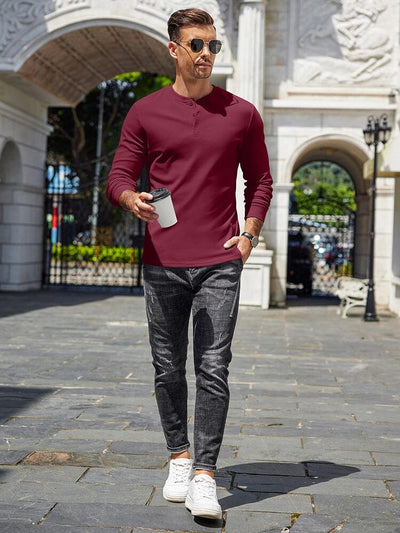 Urban Classic Simple Henley Shirt (US Only) T-Shirt coofandy 