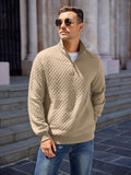 Trendy Quarter Zip Pullover Quilted Sweatshirt (US Only)