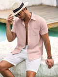 Textured Short Sleeve Button Down Shirt (US Only)