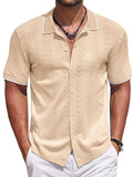 Casual Textured Vacation Knit Shirt (US Only)