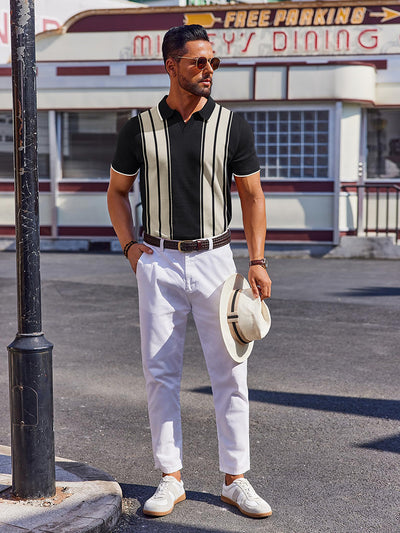 Vintage Old Money Knit Polo Shirt (US Only)