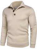 Classic Casual Thermal Knitted Sweatshirt (US Only) Sweaters coofandy Apricot S 