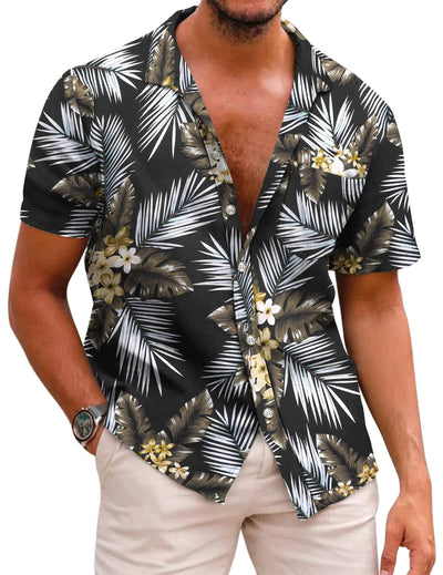 Hawaiian Floral Shirts (US Only) Shirts coofandy E- Palm Leaf S 