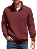 Trendy Quarter Zip Pullover Quilted Sweatshirt (US Only)