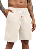 Casual Drawstring Linen Blend Shorts (US Only)