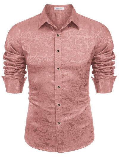 Modern Silk Stain Dress Shirts (US Only) Shirts & Polos coofandy Dusty Pink S 