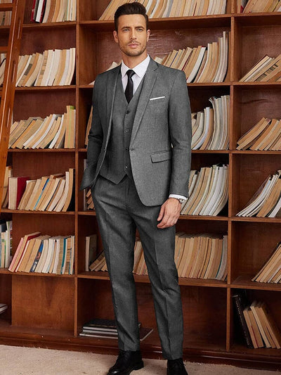 4-Piece One Button Blazer Suit Sets (US Only) Suit Set COOFANDY Store 