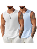 Casual Waffle Knit Muscle 2 PCS Tank Tops (US Only)