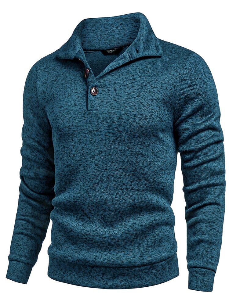 Casual Thermal Texured Knitted Sweatshirt (US Only) Sweaters coofandy Deep Blue S 