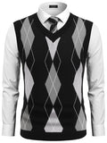 Casual Elastic Knit Pullover Argyle Vest (US Only)