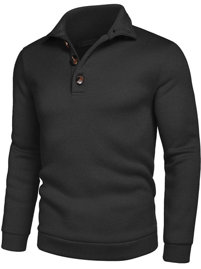 Classic Casual Thermal Knitted Sweatshirt (US Only) Sweaters coofandy Black S 