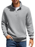 Trendy Quarter Zip Pullover Quilted Sweatshirt (US Only)