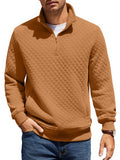 Trendy Quarter Zip Pullover Quilted Sweatshirt (US Only)