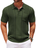 Casual Textured Knit Polo Shirt (US Only)