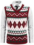 Casual Elastic Knit Pullover Argyle Vest (US Only)