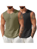 Casual Waffle Knit Muscle 2 PCS Tank Tops (US Only)
