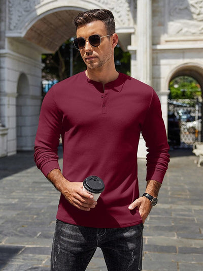 Urban Classic Simple Henley Shirt (US Only) T-Shirt coofandy 