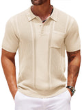 Casual Textured Knit Polo Shirt (US Only)