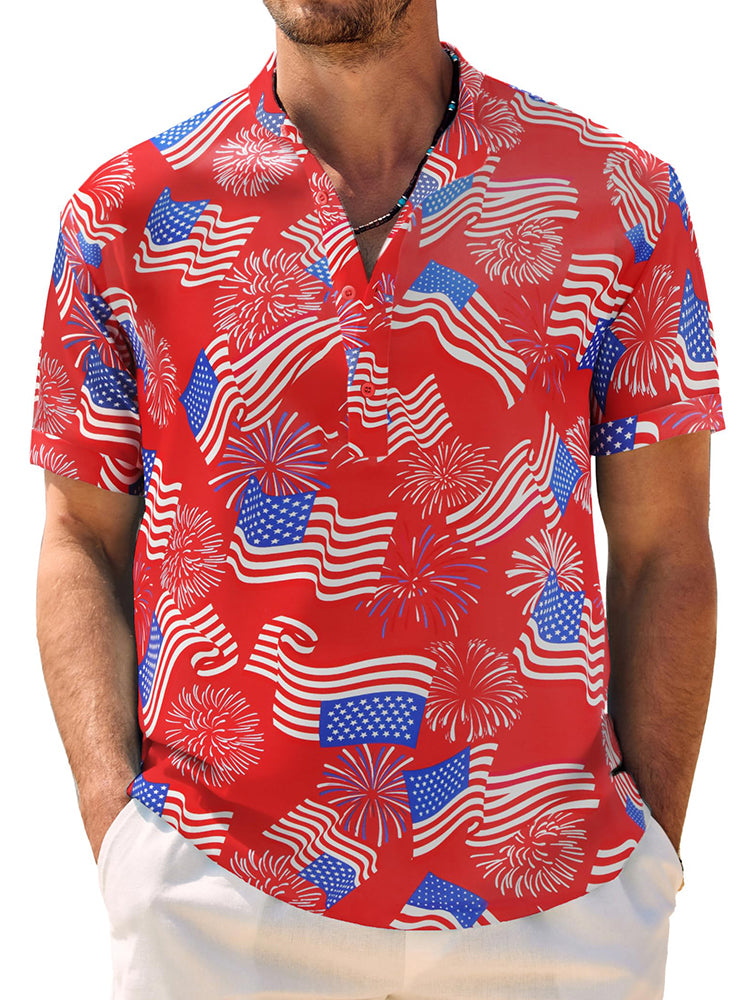 Casual Breathable Hawaiian Henley Shirt (US Only)